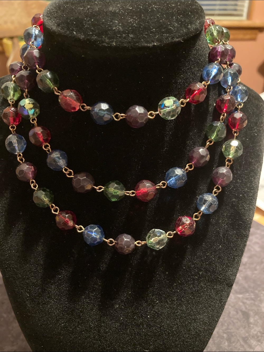 Multi-Color Faceted Bead Strand Necklace - Elegant Beads